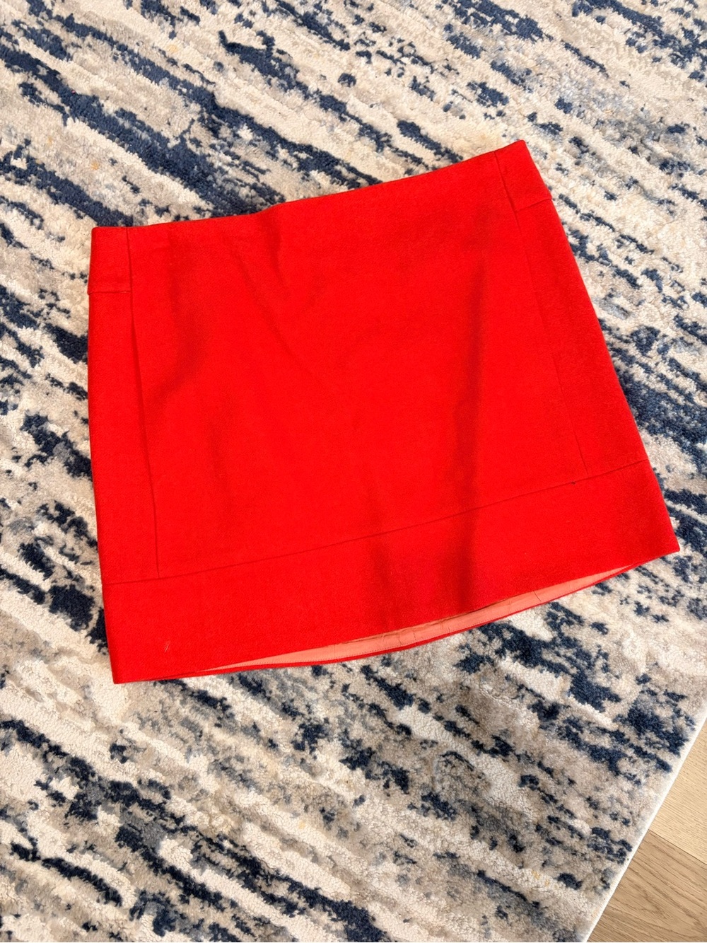 Classic Red Wool Blend Mini Skirt